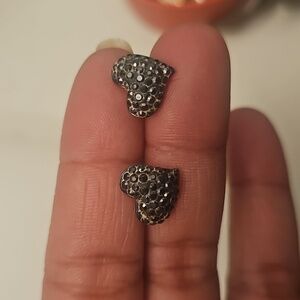 Swarovski Black Heart Crystal Studs
